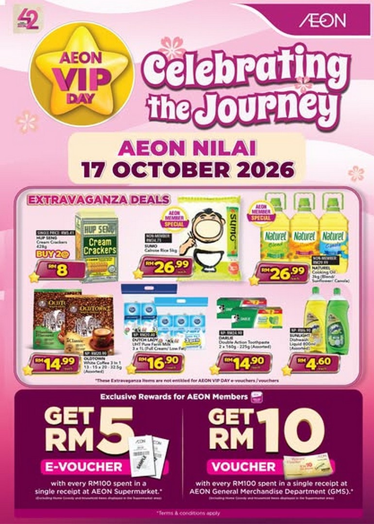 AEON-Malaysia-AEON-Member-Day-One-Day-Sale 17 October 2026: AEON Malaysia: AEON Member Day One-Day Sale Promotion at AEON Nilai with Grocery Deals, Up to 70% Off Home Furnishings, Up to 50% Off Gadgets, Member Vouchers and In-Store Challenges