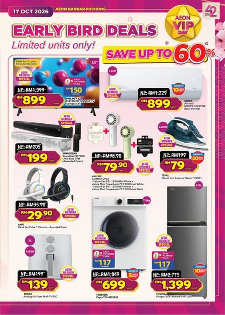 AEON-Malaysia-AEON-Member-Day-Promotion-at-AEON-Bandar-Puchong-2 17 October 2026: AEON Malaysia: AEON Member Day Promotion at AEON Bandar Puchong with Grocery Deals, Up to 70% Off Home Furnishings, Smart Home Gadgets Discounts and Exclusive Member Rewards