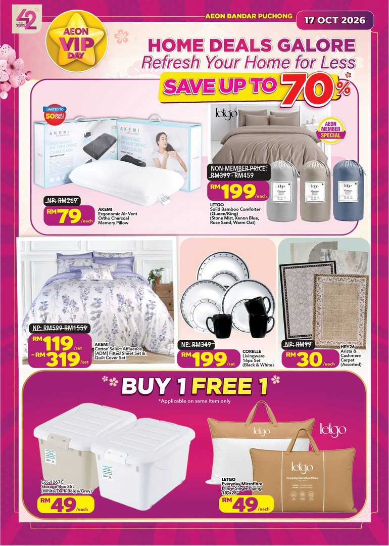 AEON-Malaysia-AEON-Member-Day-Promotion-at-AEON-Bandar-Puchong-7 17 October 2026: AEON Malaysia: AEON Member Day Promotion at AEON Bandar Puchong with Grocery Deals, Up to 70% Off Home Furnishings, Smart Home Gadgets Discounts and Exclusive Member Rewards