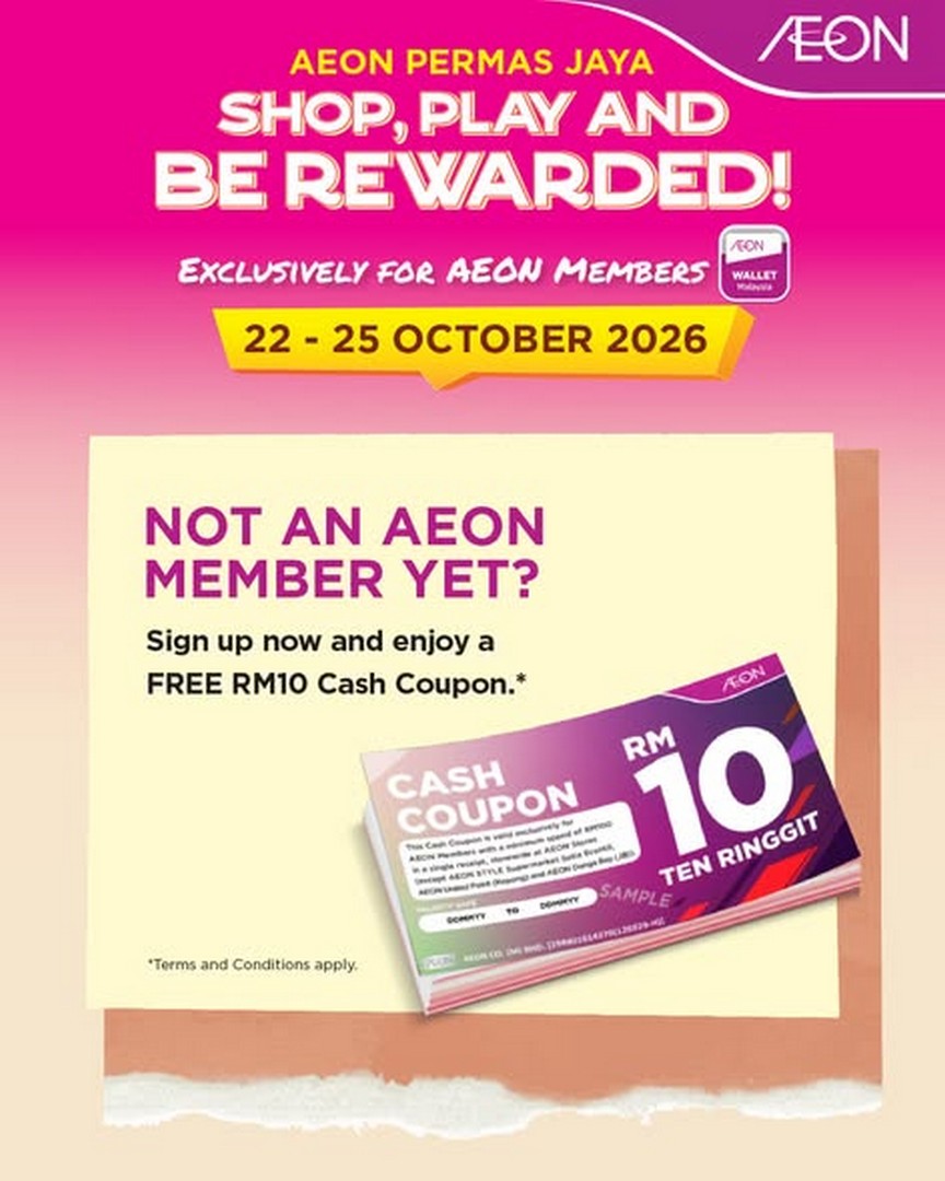AEON-Malaysia-AEON-Permas-Jaya-Reopening-Celebration-3 22-25 October 2026: AEON Malaysia: AEON Permas Jaya Reopening Celebration with FREE RM10 Cash Coupon, FREE Succulent Gift and Wind Catcher Challenge