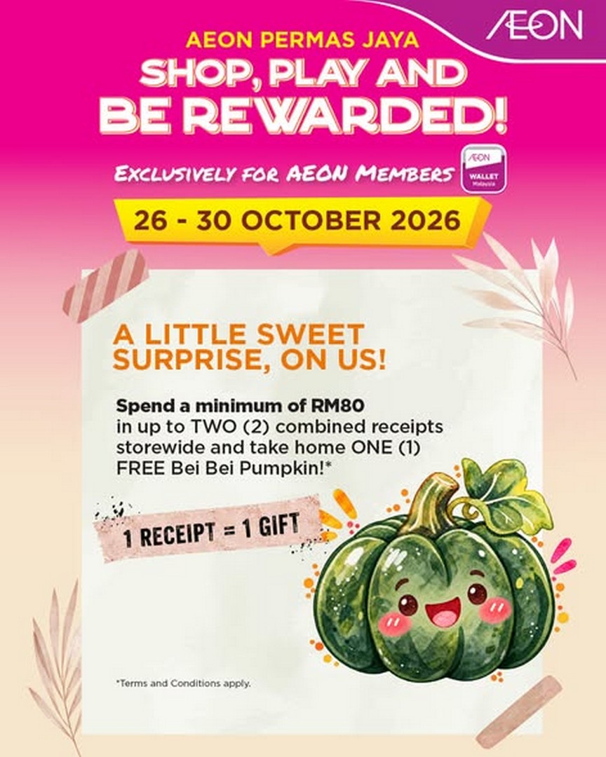 AEON-Malaysia-AEON-Permas-Jaya-Reopening-Celebration-4 22-25 October 2026: AEON Malaysia: AEON Permas Jaya Reopening Celebration with FREE RM10 Cash Coupon, FREE Succulent Gift and Wind Catcher Challenge