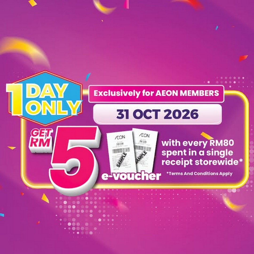 AEON-Malaysia-Thank-You-Day-Promotion-1-2 30 October–1 November 2026: AEON Malaysia Thank You Day Promotion, 1 Day Only Amazing Deals on 31 October, Shopping Offers and RM5 E-Voucher Rewards