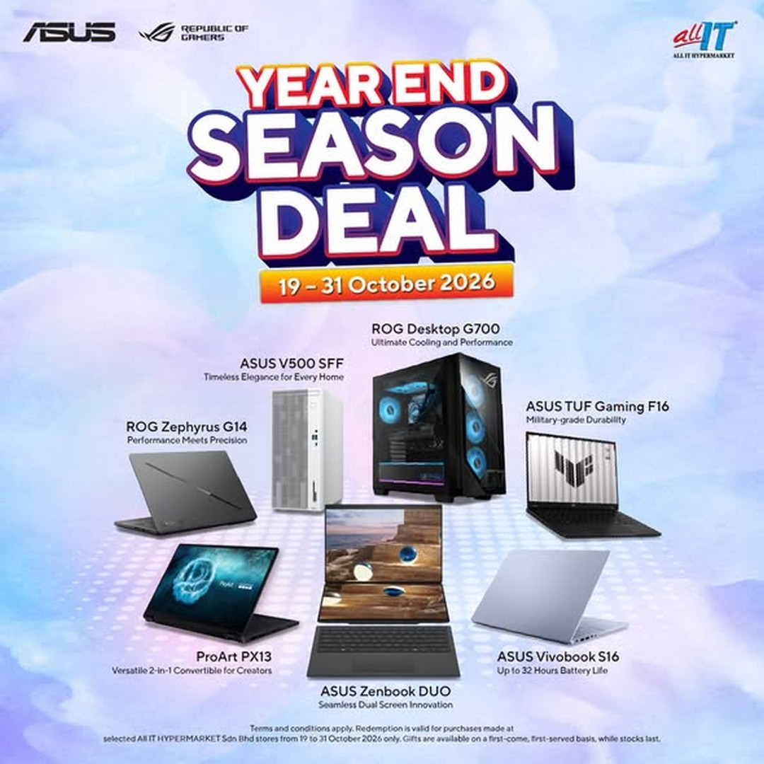 ALL-IT-Hypermarket-ASUS-Year-End-Season-Deal-Promotion 19–31 October 2026: ALL IT Hypermarket ASUS Year-End Season Deal Promotion – Get Up to RM50 Touch ‘n Go eWallet Reload Pin on Selected Laptops, Desktops and All-in-One PCs