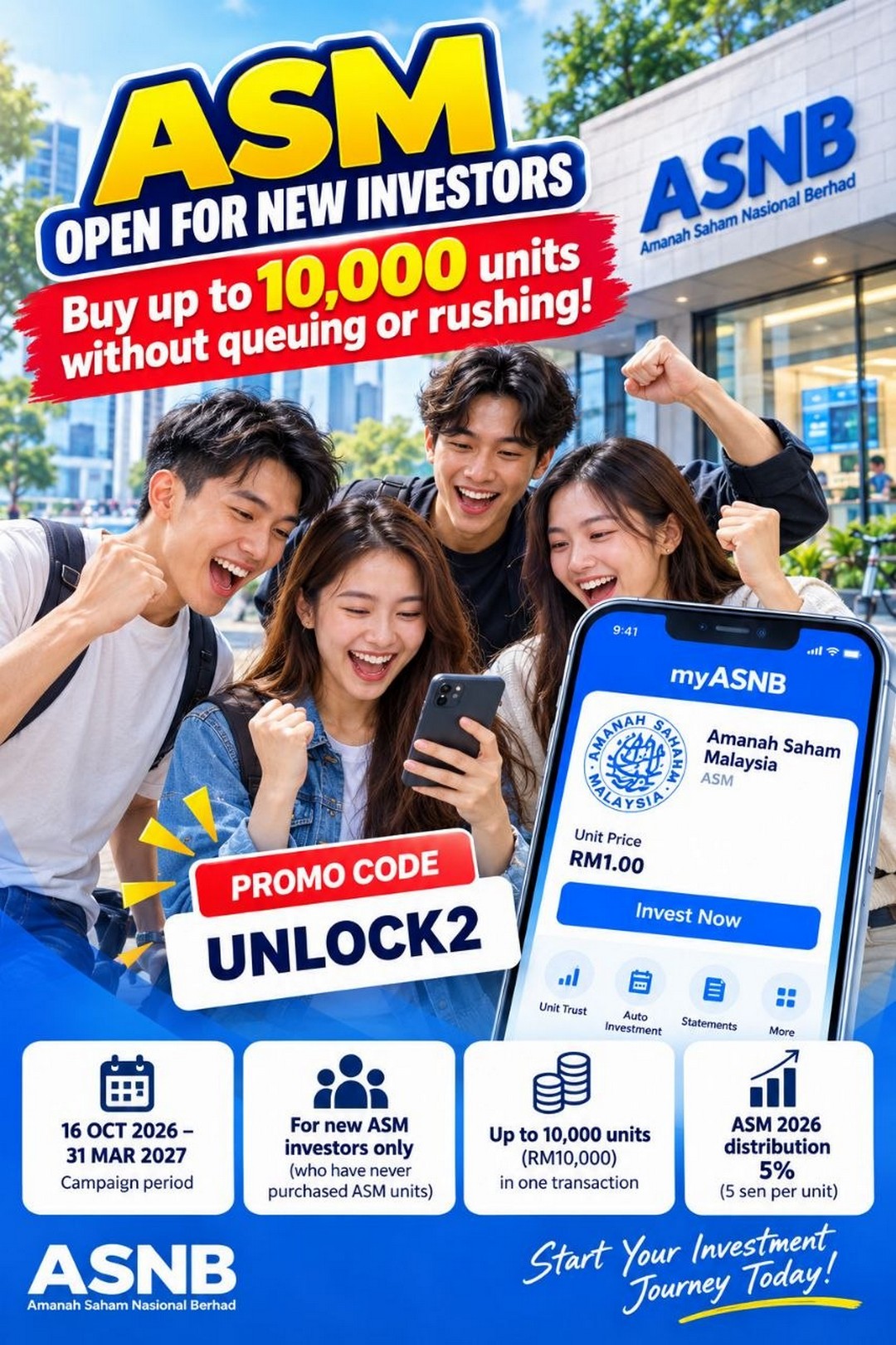 ASNB-Unlock-ASM-Promotion-–-New-Investors-Can-Subscribe-1 25 October 2026–31 March 2027: ASNB Unlock ASM Promotion – New Investors Can Subscribe Up to RM10,000 Using UNLOCK2 Promo Code via myASNB