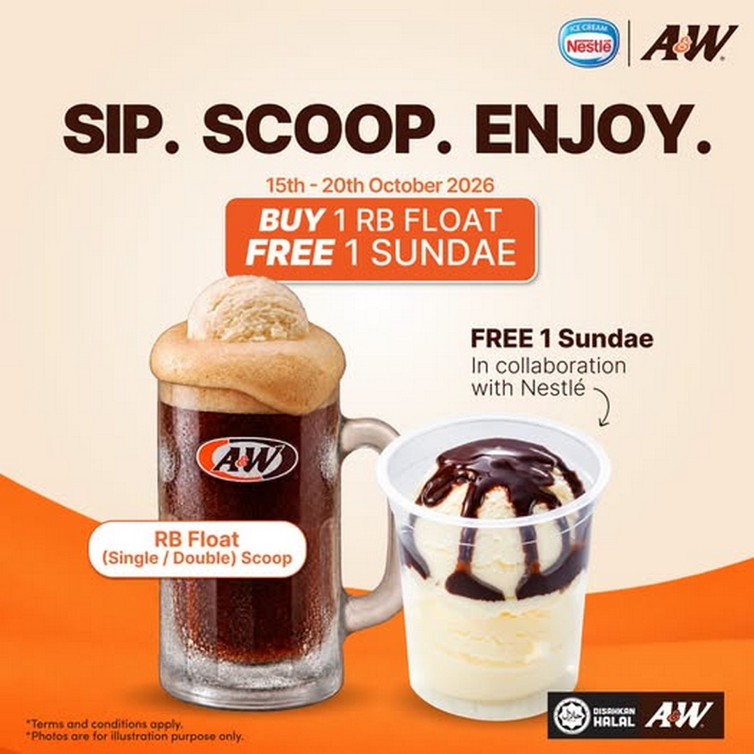 AW-Malaysia-FREE-Sundae-with-Every-RB-Float-Purchase 15-20 October 2026: A&W Malaysia: FREE Sundae with Every RB Float Purchase – Limited-Time Dessert Promotion at Participating Outlets