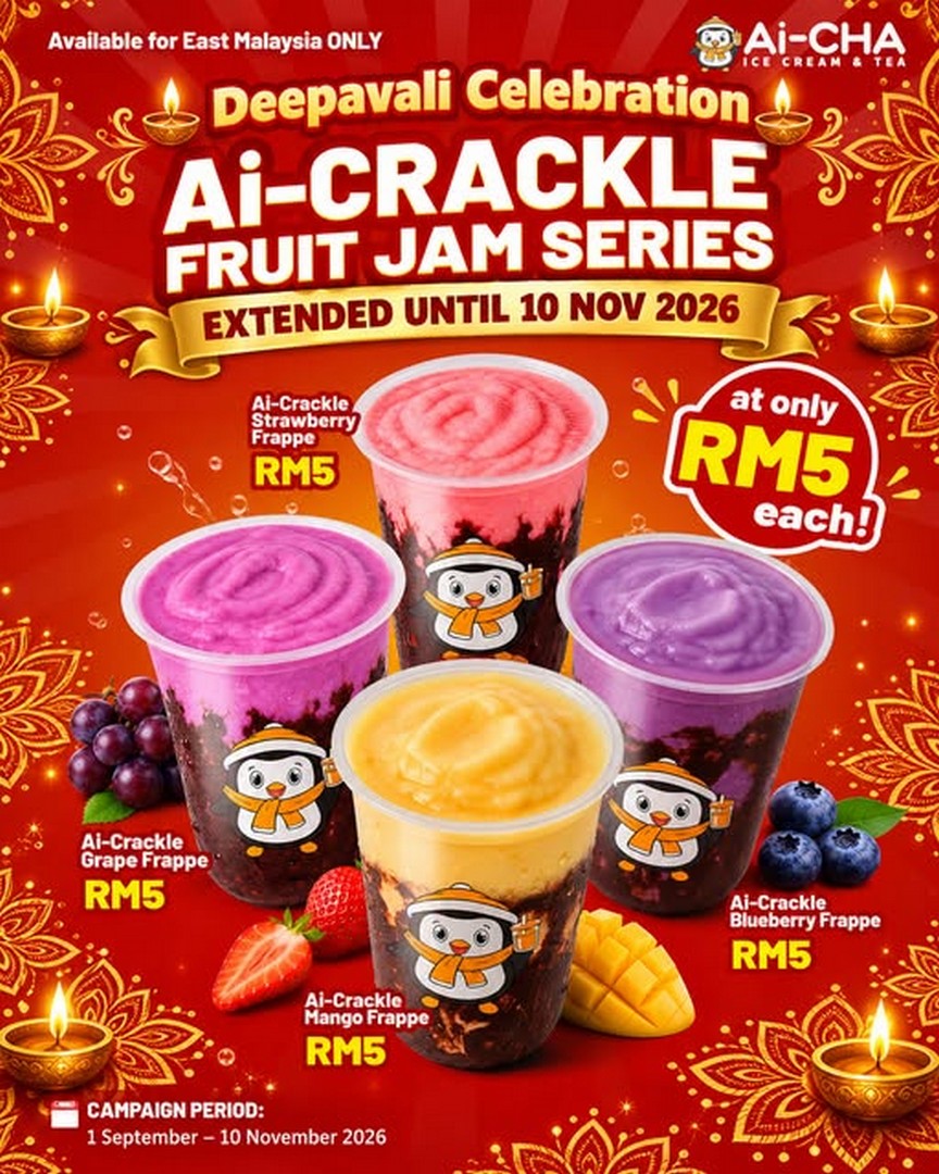 Ai-CHA-Malaysia-Ai-Crackle-Fruit-Jam-Series-Promotion-1 1 September–10 November 2026: Ai-CHA Malaysia: Ai-Crackle Fruit Jam Series Promotion Extended – Enjoy Fruity Frappes for Only RM5 at East Malaysia Outlets