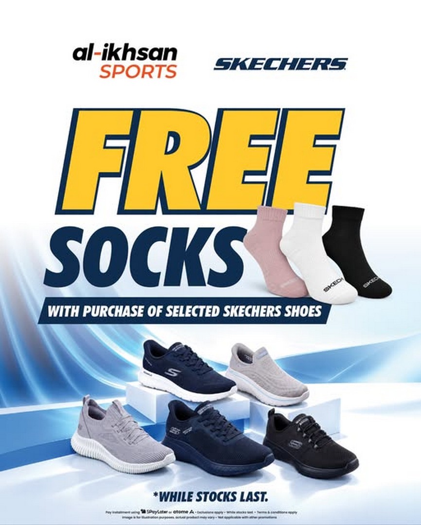 Al-Ikhsan-Sports-Buy-Selected-Skechers-Shoes 16 October 2026 Onwards: Al-Ikhsan Sports: Buy Selected Skechers Shoes and Get FREE Socks – Limited-Time Promotion While Stocks Last