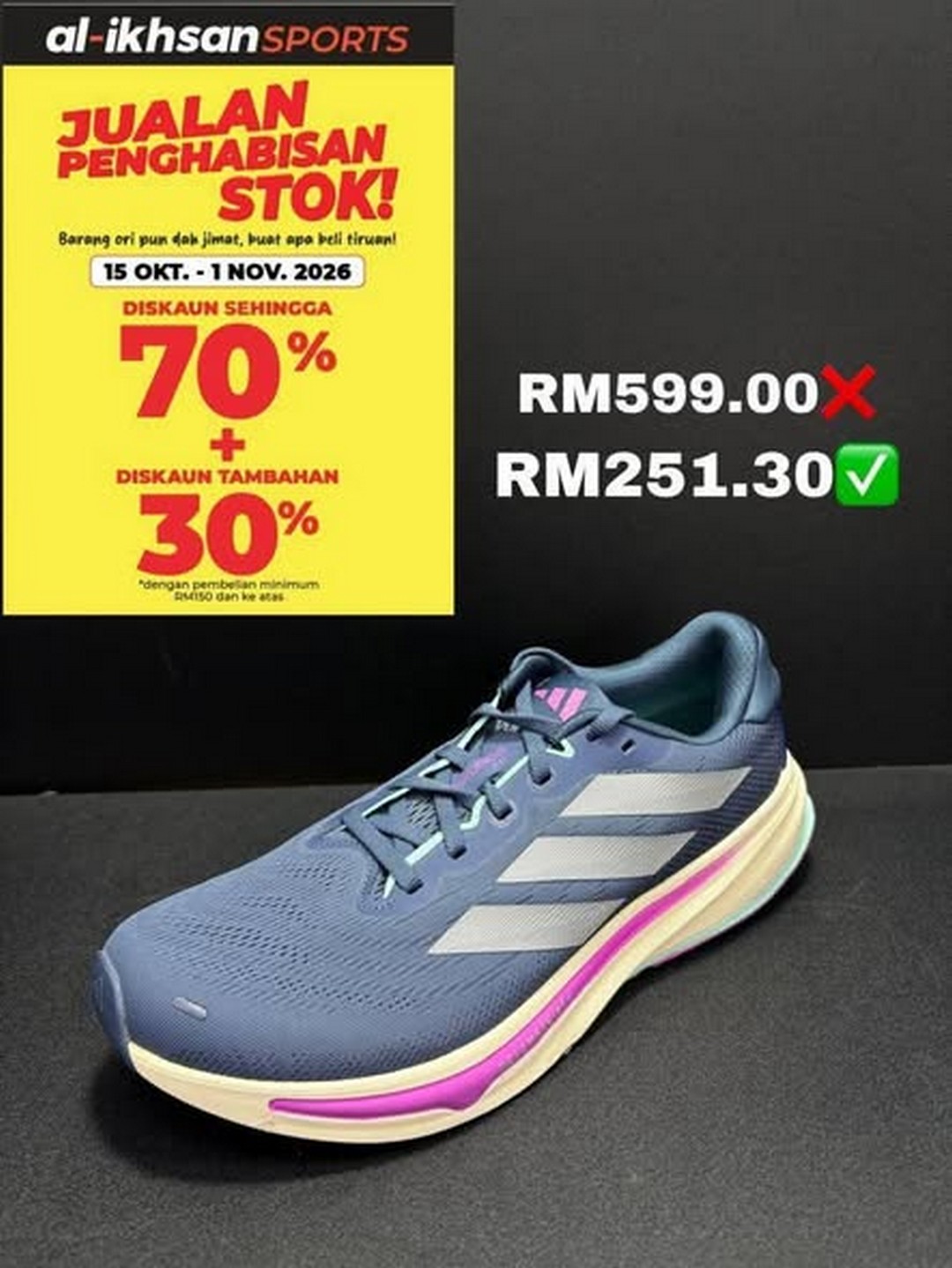 Al-Ikhsan-Sports-Factory-Outlet-Stock-Clearance-Sale-3 15 October–1 November 2026: Al-Ikhsan Sports Factory Outlet Stock Clearance Sale – Enjoy 70% + 30% Discounts with a Minimum Spend of RM150
