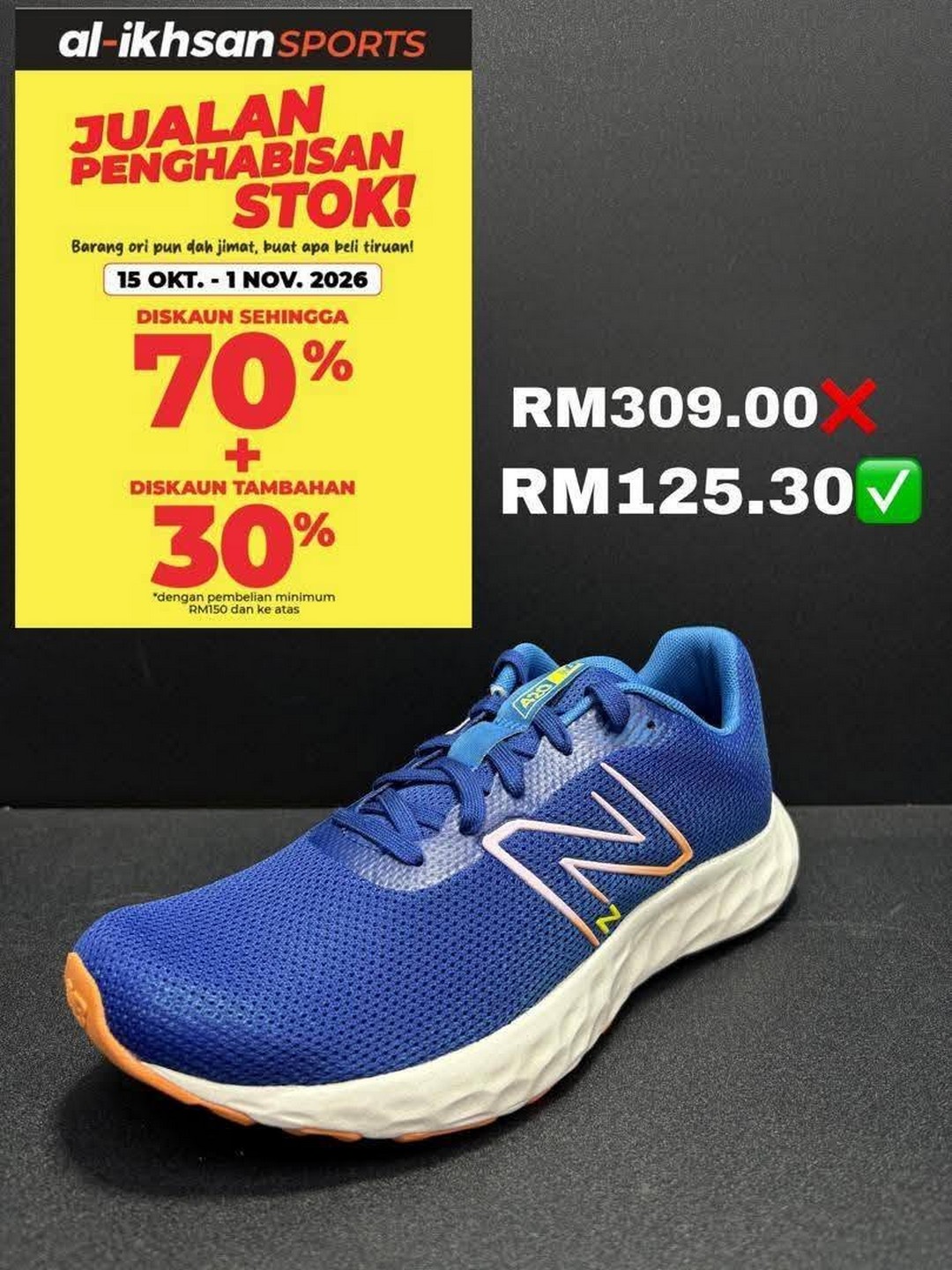 Al-Ikhsan-Sports-Factory-Outlet-Stock-Clearance-Sale-5 15 October–1 November 2026: Al-Ikhsan Sports Factory Outlet Stock Clearance Sale – Enjoy 70% + 30% Discounts with a Minimum Spend of RM150