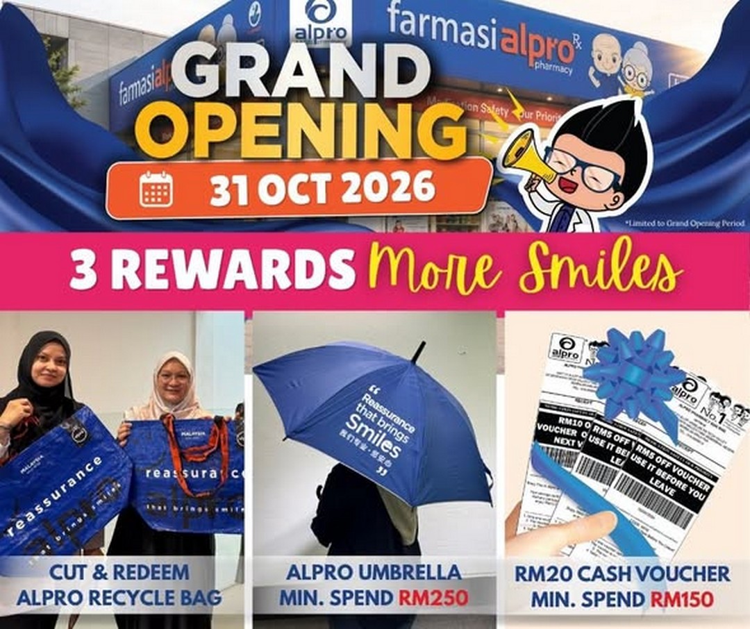 Alpro-Pharmacy-Mersing-Grand-Opening-Promotion-2 31 October 2026: Alpro Pharmacy Mersing Grand Opening Promotion with Free Health Screenings, Shopping Rewards and Exclusive Gifts at Bandar Tepian Sungai, Johor