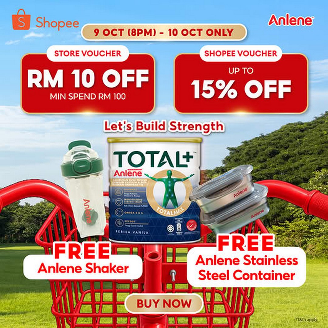 Anlene-Malaysia-10.10-Online-Shopping-Promotion-with-RM9-OFF 9-10 October 2026: Anlene Malaysia: 10.10 Online Shopping Promotion with RM9 OFF, Up to 15% OFF Shopee Vouchers and Free Gifts