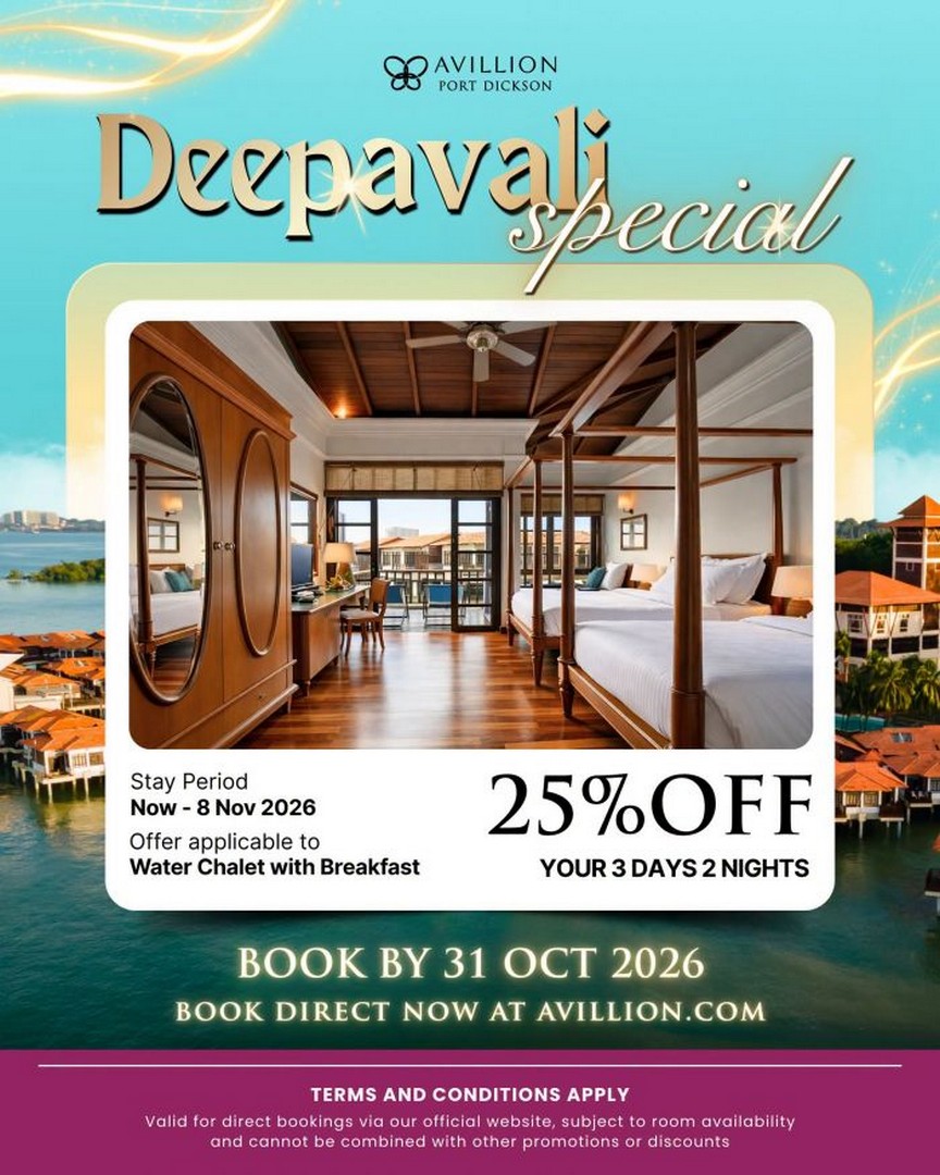 Avillion-Port-Dickson-25-OFF-Deepavali-Water-Chalet-Promotion Now till 31 October 2026: Avillion Port Dickson: 25% OFF Deepavali Water Chalet Promotion with Breakfast