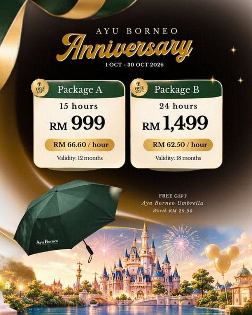 Ayu-Borneo-Anniversary-Promotion-with-Shanghai-Disneyland-1 1–30 October 2026: Ayu Borneo: Anniversary Promotion with Shanghai Disneyland Trip, DJI Osmo Pocket 4 & Massage Prizes