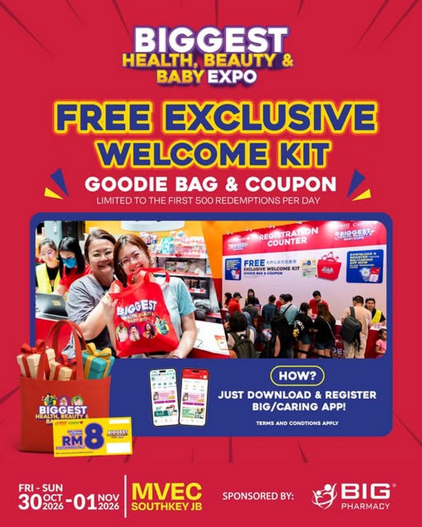 BIG-PHARMACY-Get-a-FREE-Exclusive-Welcome-Kit-with-Goodie-Bag 30 October–1 November 2026: BIG PHARMACY: Get a FREE Exclusive Welcome Kit with Goodie Bag and Coupons at the Biggest Health, Beauty & Baby Expo at MVEC Southkey JB, 10am–10pm