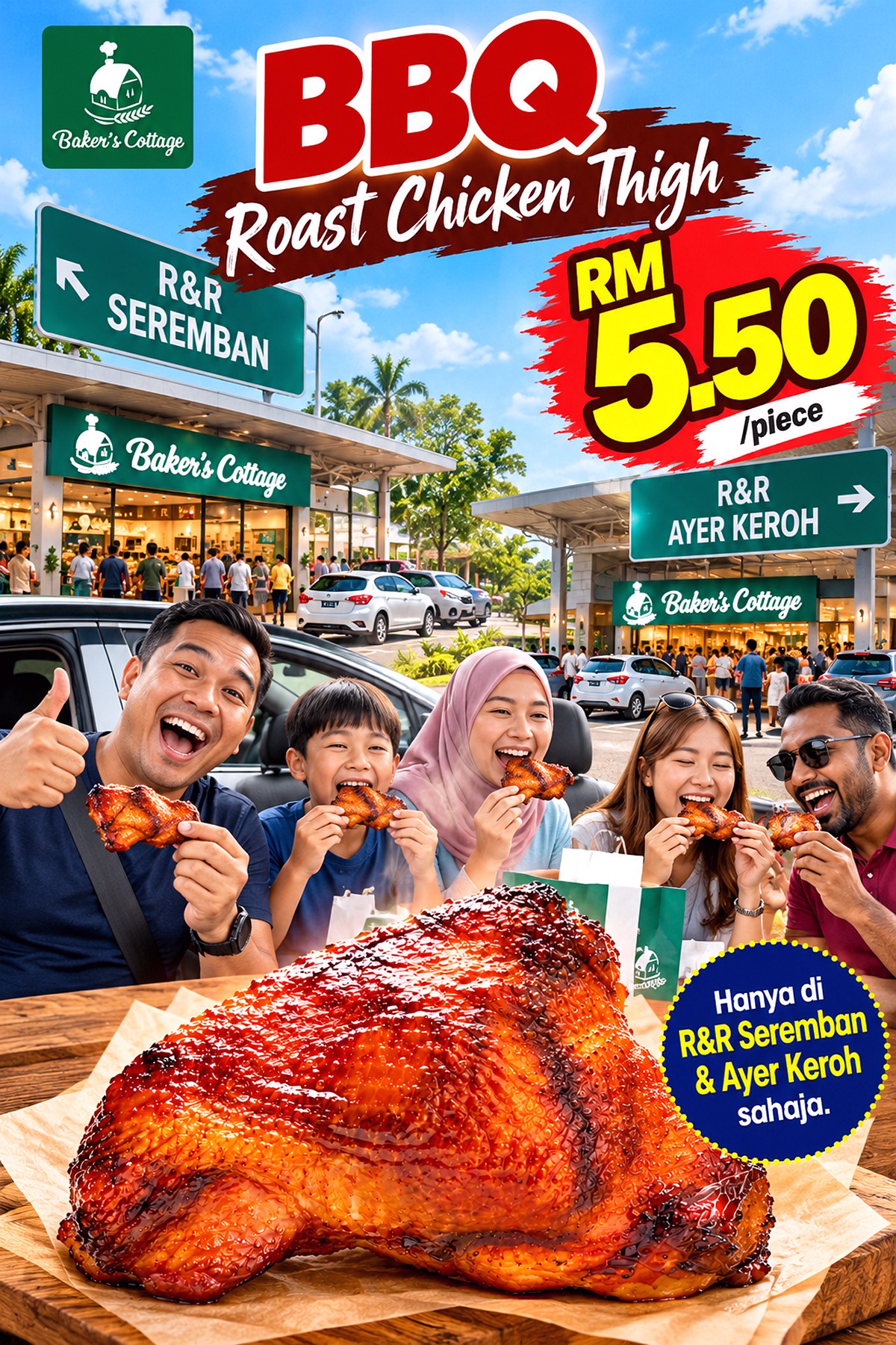 Bakers-Cottage-BBQ-Roadtrip-Feast 5 Oct 2026 Onwards: Baker’s Cottage RM5.50 BBQ Roast Chicken Thigh Promotion at R&R Seremban & Ayer Keroh