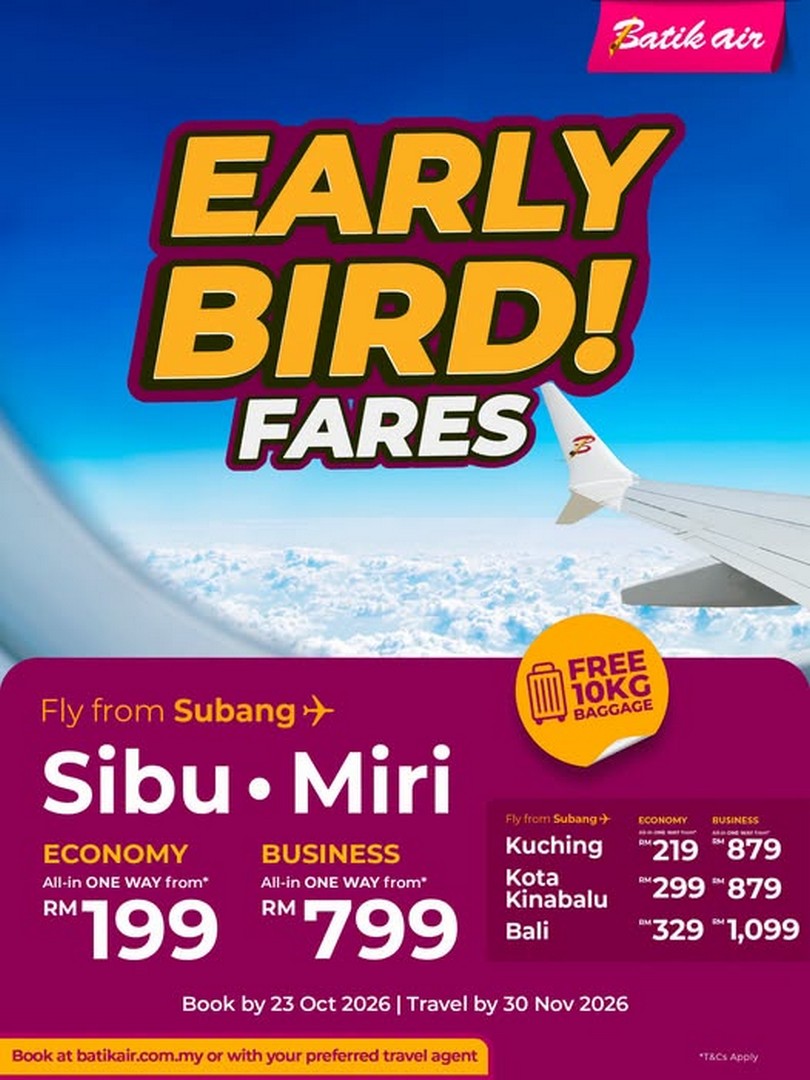 Batik-Air-Malaysia-Affordable-Domestic-and-International-Flight-Promotion Now Till 23 October 2026: Batik Air Malaysia: Affordable Domestic and International Flight Promotion with Fares from RM199 and FREE 10KG Baggage
