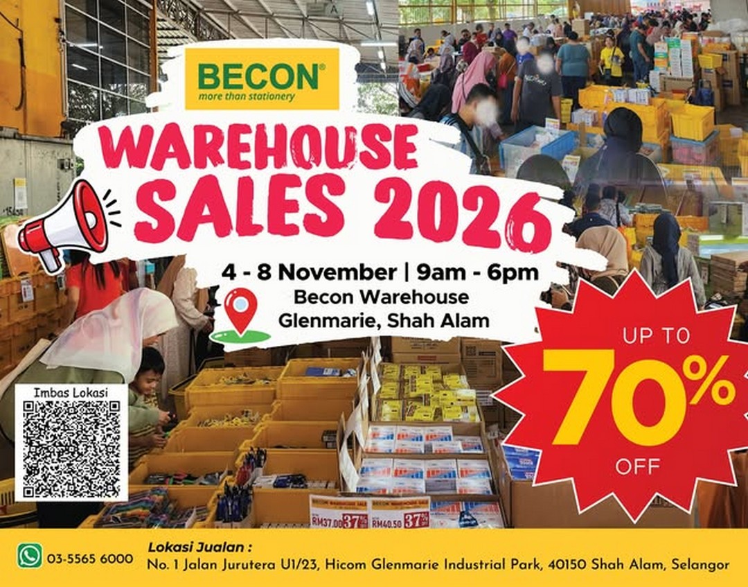 Becon-Stationery-Becon-Shah-Alam-Warehouse-Sale-2026 4–8 November 2026: Becon Stationery: Becon Shah Alam Warehouse Sale 2026 – Five Days of School Essentials and Stationery Deals in Glenmarie