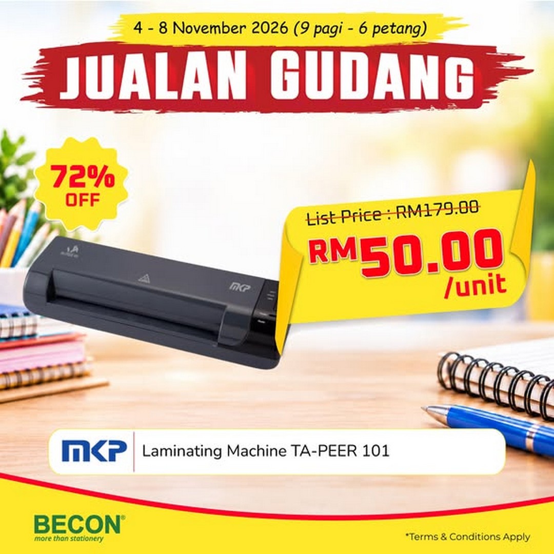 Becon-Stationery-Warehouse-Sale-–-RM20-Laminator-Deals-2 4–8 November 2026: Becon Stationery Warehouse Sale – RM20 Laminator Deals at Becon Warehouse Glenmarie