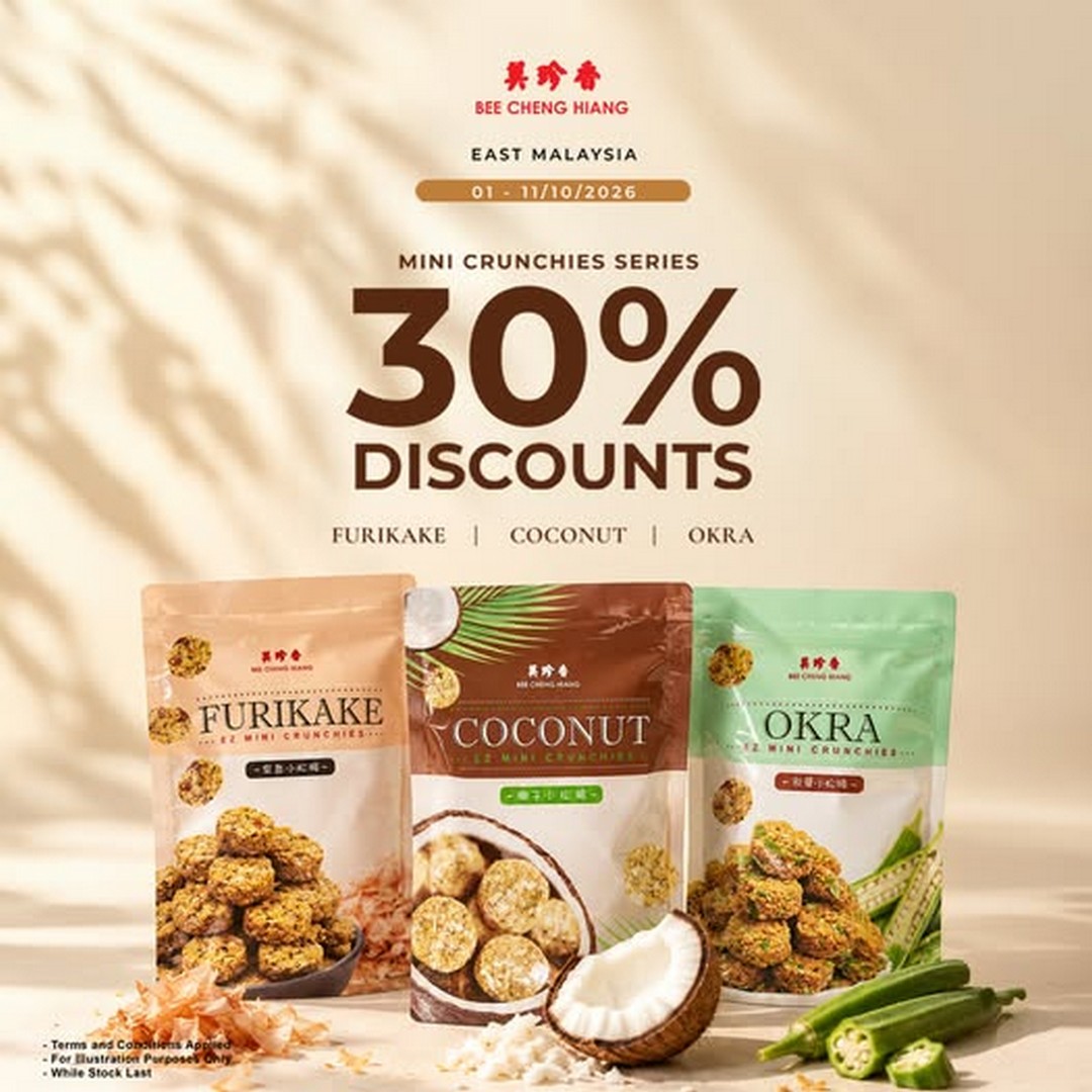 Bee-Cheng-Hiang-Malaysia-30-OFF-Selected-Mini-Crunchies-Promotion 1–11 October 2026: Bee Cheng Hiang Malaysia: 30% OFF Selected Mini Crunchies Promotion in East Malaysia