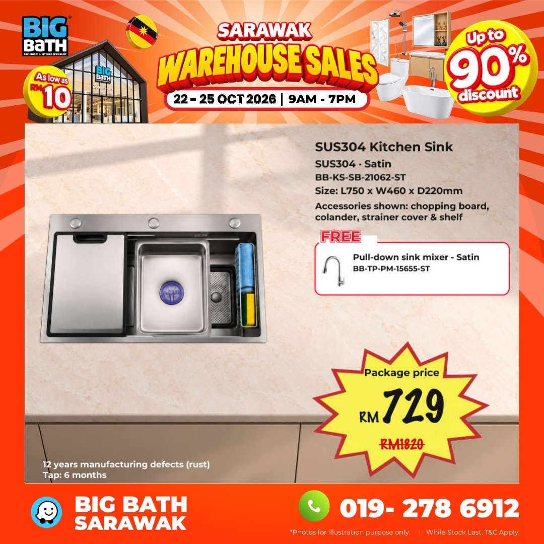 BigBath-Sarawak-Warehouse-Sale-–-Up-to-90-OFF-Bathroom-12 22–25 October 2026: BigBath Sarawak Warehouse Sale – Up to 90% OFF Bathroom, Kitchen and Home Appliances in Kuching