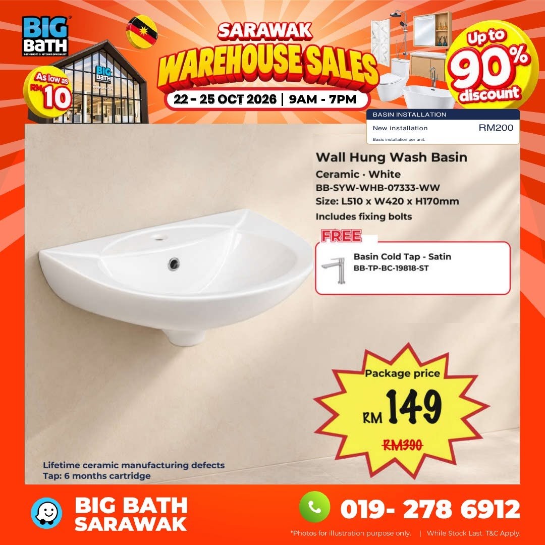 BigBath-Sarawak-Warehouse-Sale-–-Up-to-90-OFF-Bathroom-14 22–25 October 2026: BigBath Sarawak Warehouse Sale – Up to 90% OFF Bathroom, Kitchen and Home Appliances in Kuching