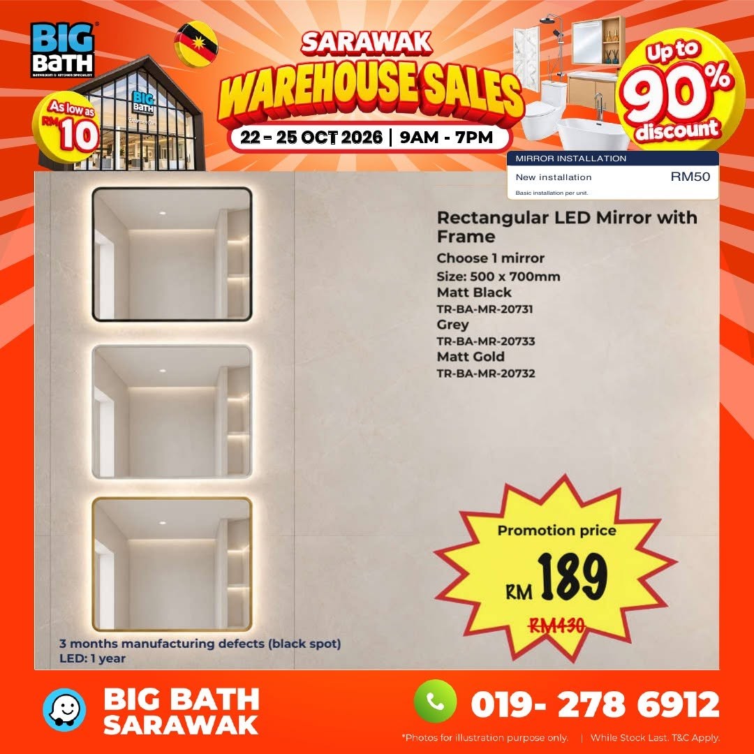 BigBath-Sarawak-Warehouse-Sale-–-Up-to-90-OFF-Bathroom-21 22–25 October 2026: BigBath Sarawak Warehouse Sale – Up to 90% OFF Bathroom, Kitchen and Home Appliances in Kuching