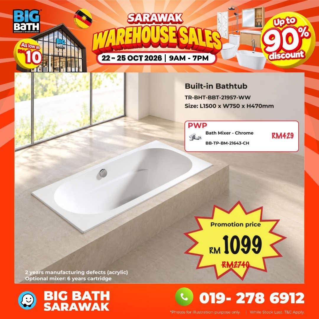 BigBath-Sarawak-Warehouse-Sale-–-Up-to-90-OFF-Bathroom-25 22–25 October 2026: BigBath Sarawak Warehouse Sale – Up to 90% OFF Bathroom, Kitchen and Home Appliances in Kuching