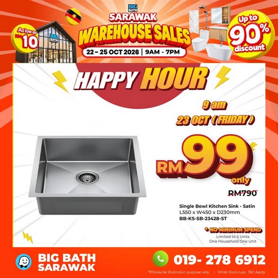 BigBath-Sarawak-Warehouse-Sale-–-Up-to-90-OFF-Bathroom-3 22–25 October 2026: BigBath Sarawak Warehouse Sale – Up to 90% OFF Bathroom, Kitchen and Home Appliances in Kuching