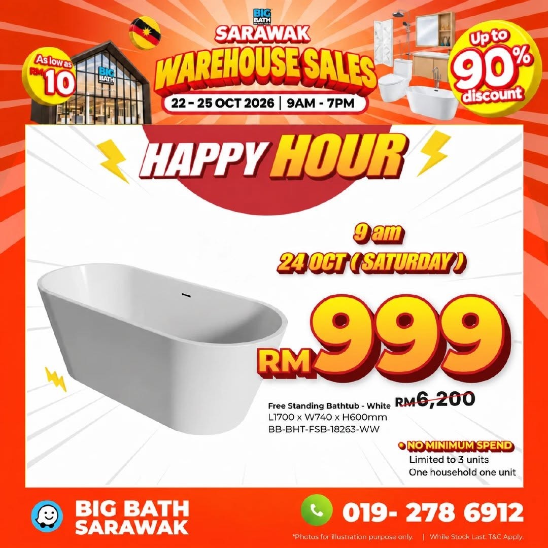 BigBath-Sarawak-Warehouse-Sale-–-Up-to-90-OFF-Bathroom-5 22–25 October 2026: BigBath Sarawak Warehouse Sale – Up to 90% OFF Bathroom, Kitchen and Home Appliances in Kuching