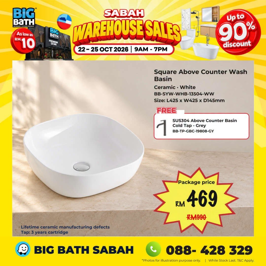 BigBath-Sdn-Bhd-BigBath-Sabah-Warehouse-Sale-14 22-25 October 2026: BigBath Sdn Bhd: BigBath Sabah Warehouse Sale with Up to 90% Off Bathroom and Kitchen Products, Toilets from RM99, Kitchen Sinks from RM99 and More in Kota Kinabalu