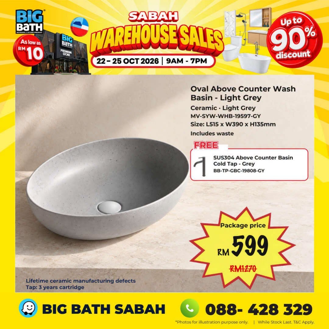 BigBath-Sdn-Bhd-BigBath-Sabah-Warehouse-Sale-151 22-25 October 2026: BigBath Sdn Bhd: BigBath Sabah Warehouse Sale with Up to 90% Off Bathroom and Kitchen Products, Toilets from RM99, Kitchen Sinks from RM99 and More in Kota Kinabalu