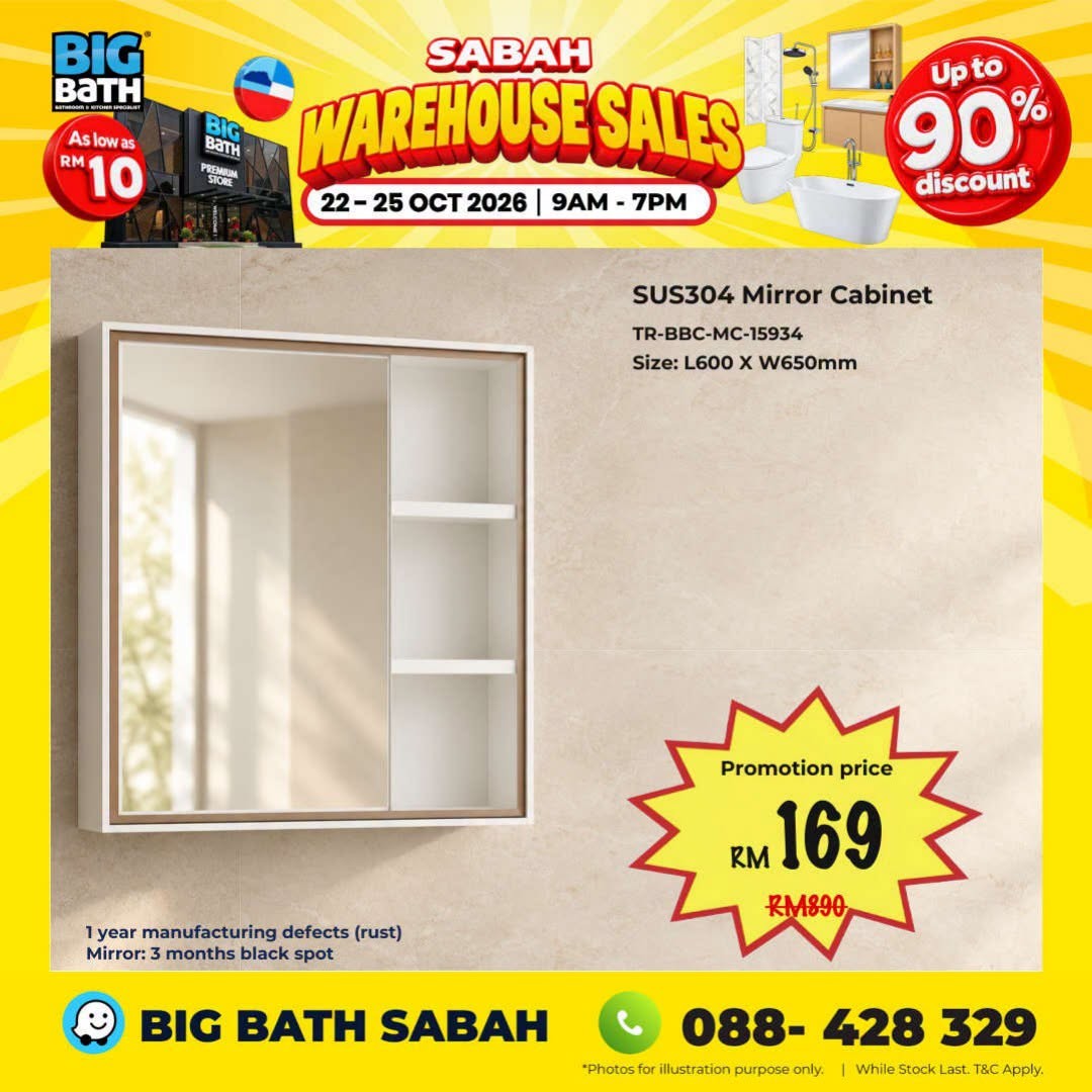 BigBath-Sdn-Bhd-BigBath-Sabah-Warehouse-Sale-18 22-25 October 2026: BigBath Sdn Bhd: BigBath Sabah Warehouse Sale with Up to 90% Off Bathroom and Kitchen Products, Toilets from RM99, Kitchen Sinks from RM99 and More in Kota Kinabalu