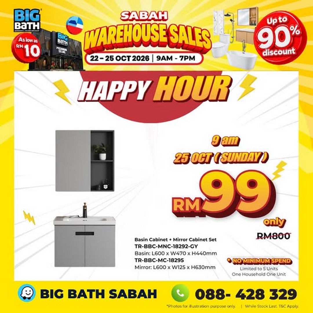 BigBath-Sdn-Bhd-BigBath-Sabah-Warehouse-Sale-2 22-25 October 2026: BigBath Sdn Bhd: BigBath Sabah Warehouse Sale with Up to 90% Off Bathroom and Kitchen Products, Toilets from RM99, Kitchen Sinks from RM99 and More in Kota Kinabalu