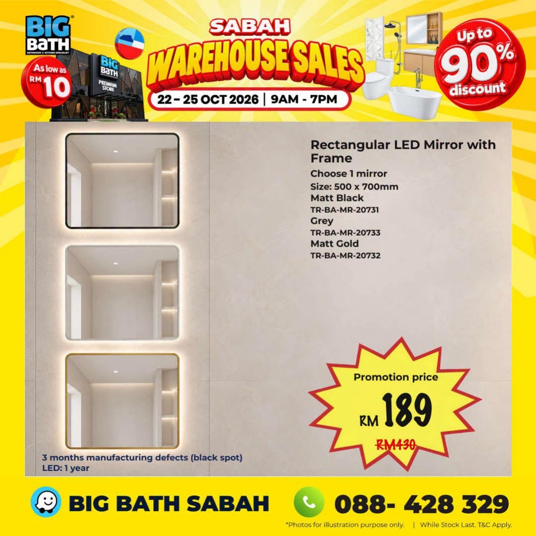 BigBath-Sdn-Bhd-BigBath-Sabah-Warehouse-Sale-20 22-25 October 2026: BigBath Sdn Bhd: BigBath Sabah Warehouse Sale with Up to 90% Off Bathroom and Kitchen Products, Toilets from RM99, Kitchen Sinks from RM99 and More in Kota Kinabalu