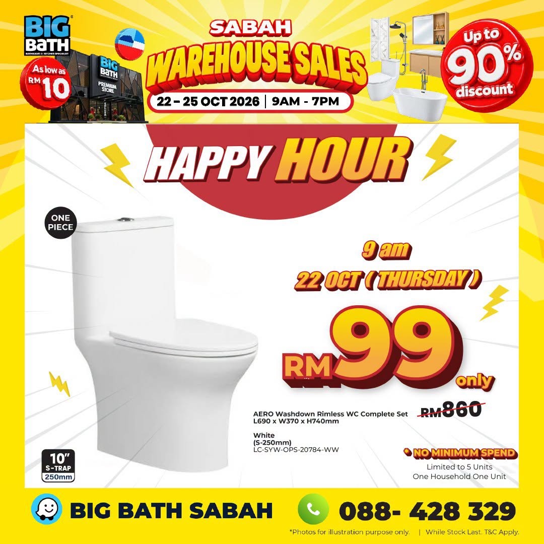BigBath-Sdn-Bhd-BigBath-Sabah-Warehouse-Sale-4 22-25 October 2026: BigBath Sdn Bhd: BigBath Sabah Warehouse Sale with Up to 90% Off Bathroom and Kitchen Products, Toilets from RM99, Kitchen Sinks from RM99 and More in Kota Kinabalu