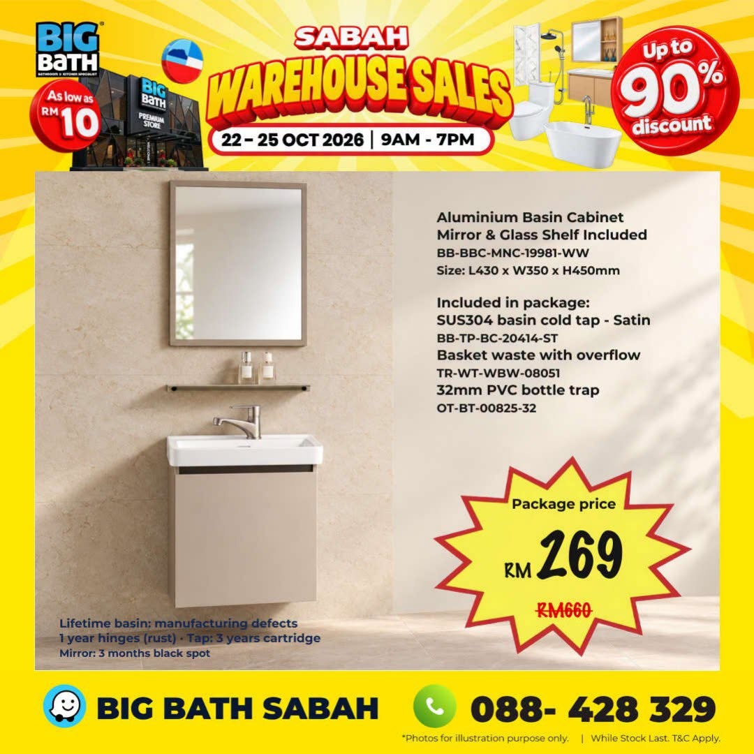 BigBath-Sdn-Bhd-BigBath-Sabah-Warehouse-Sale-6 22-25 October 2026: BigBath Sdn Bhd: BigBath Sabah Warehouse Sale with Up to 90% Off Bathroom and Kitchen Products, Toilets from RM99, Kitchen Sinks from RM99 and More in Kota Kinabalu