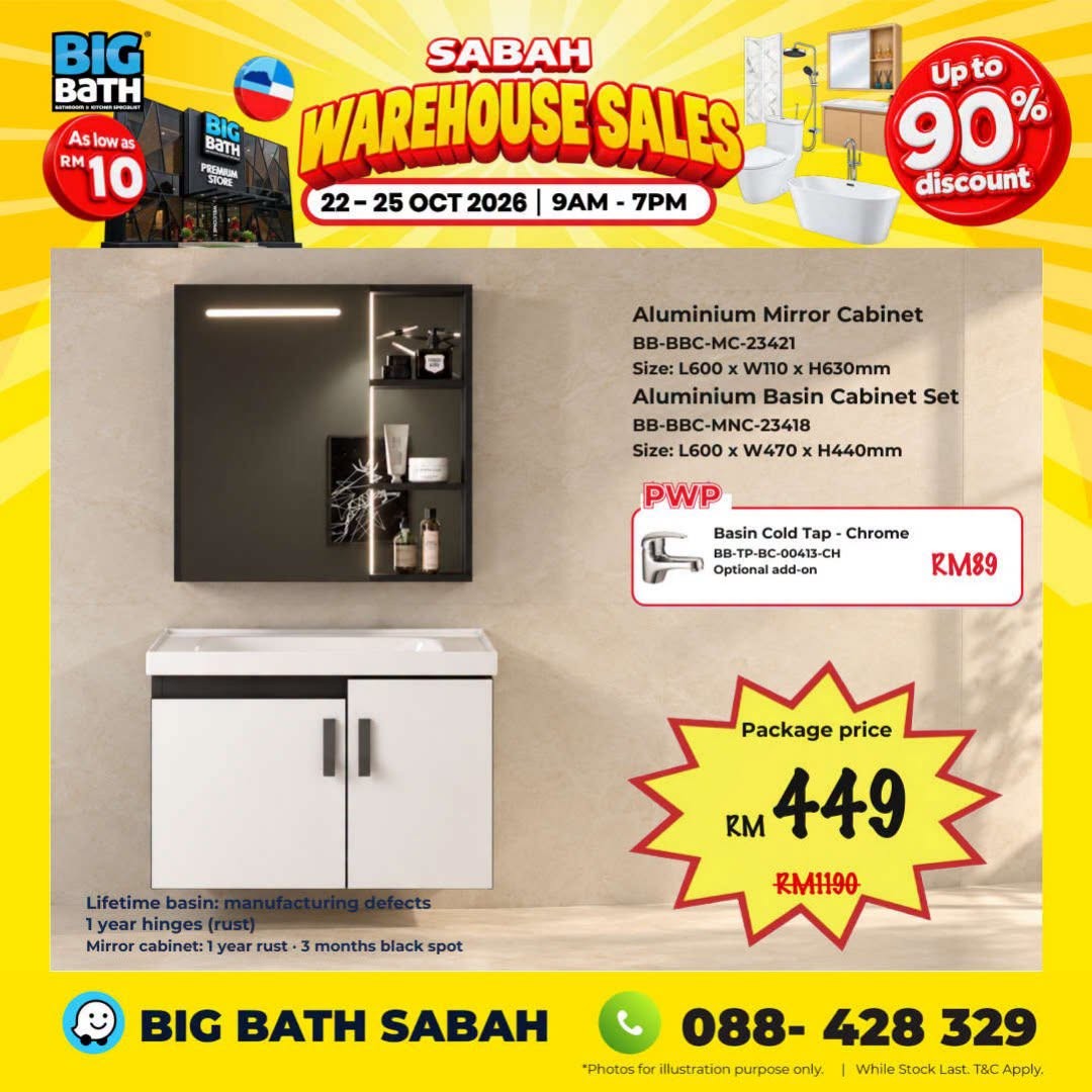 BigBath-Sdn-Bhd-BigBath-Sabah-Warehouse-Sale-7 22-25 October 2026: BigBath Sdn Bhd: BigBath Sabah Warehouse Sale with Up to 90% Off Bathroom and Kitchen Products, Toilets from RM99, Kitchen Sinks from RM99 and More in Kota Kinabalu