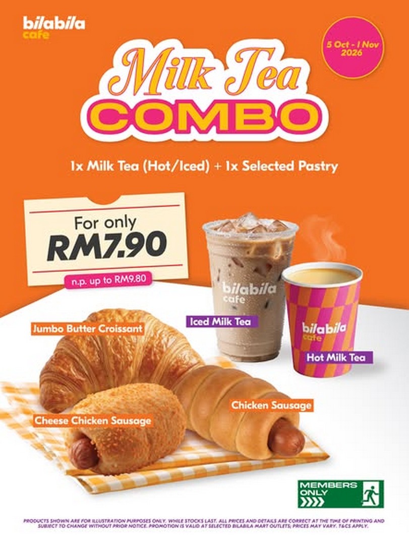 BilaBila-Mart-Milk-Tea-and-Pastry-Combo-Promotion-1 5 October 2026 onwards: BilaBila Mart: Milk Tea and Pastry Combo Promotion from RM7.90, Plus New Frankie Roll