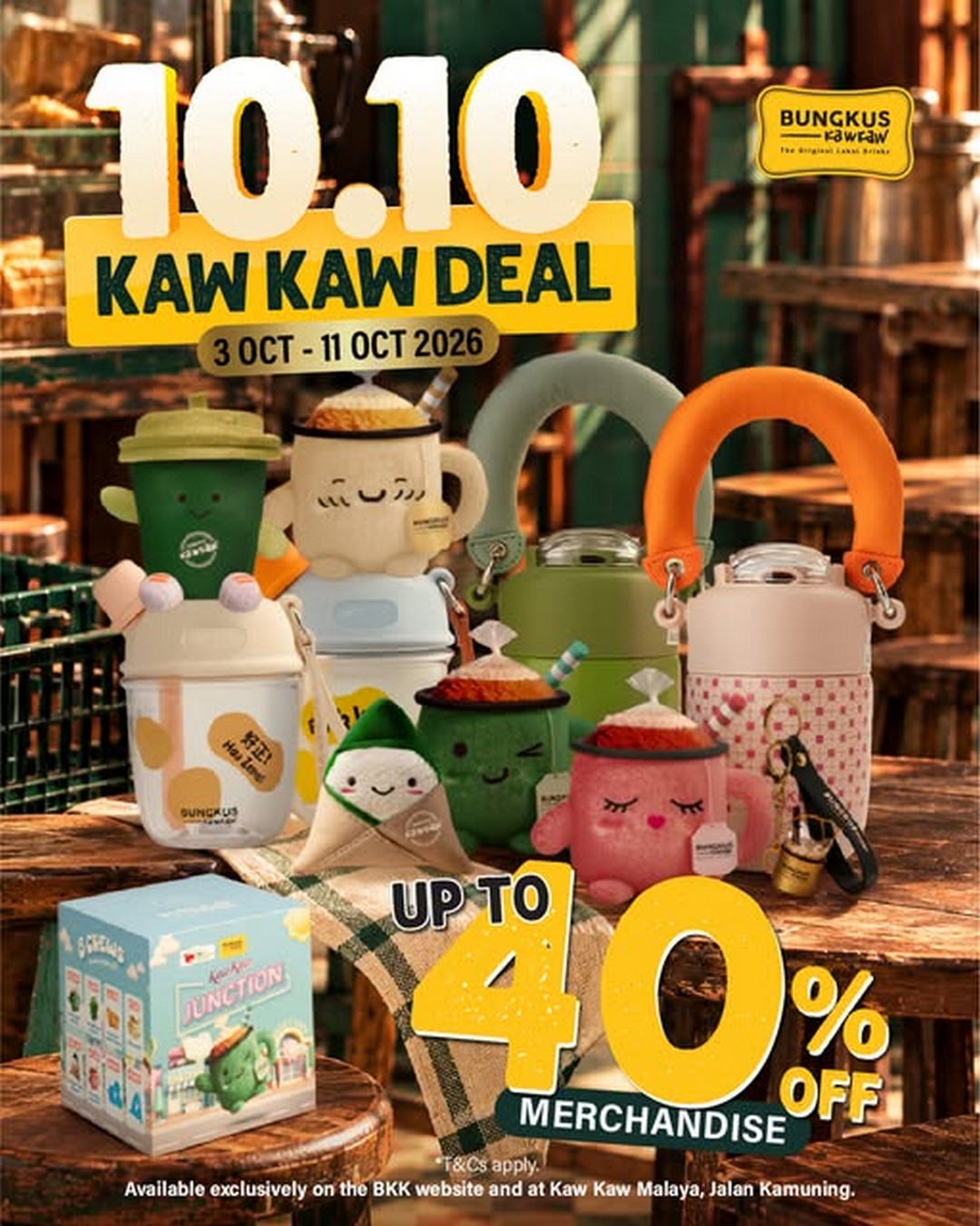 Bungkus-Kaw-Kaw-10.10-Kaw-Kaw-Deal-Sale-–-Up-to-40-Off 3-11 October 2026: Bungkus Kaw Kaw: 10.10 Kaw Kaw Deal Sale – Up to 40% Off Cute Merchandise, Blind Boxes, Tumblers, Premix Beverages & Toast Spreads at Kaw Kaw Malaya, Jalan Kamuning