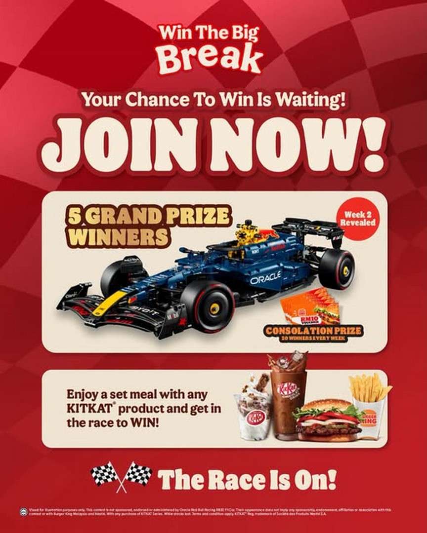 Burger-King-Malaysia-Win-Racing-Car-Building-Sets-Worth-RM999-1 Now Till 31 October 2026: Burger King Malaysia: Win Racing Car Building Sets Worth RM999 and RM100 BK Vouchers in the KITKAT Series Contest