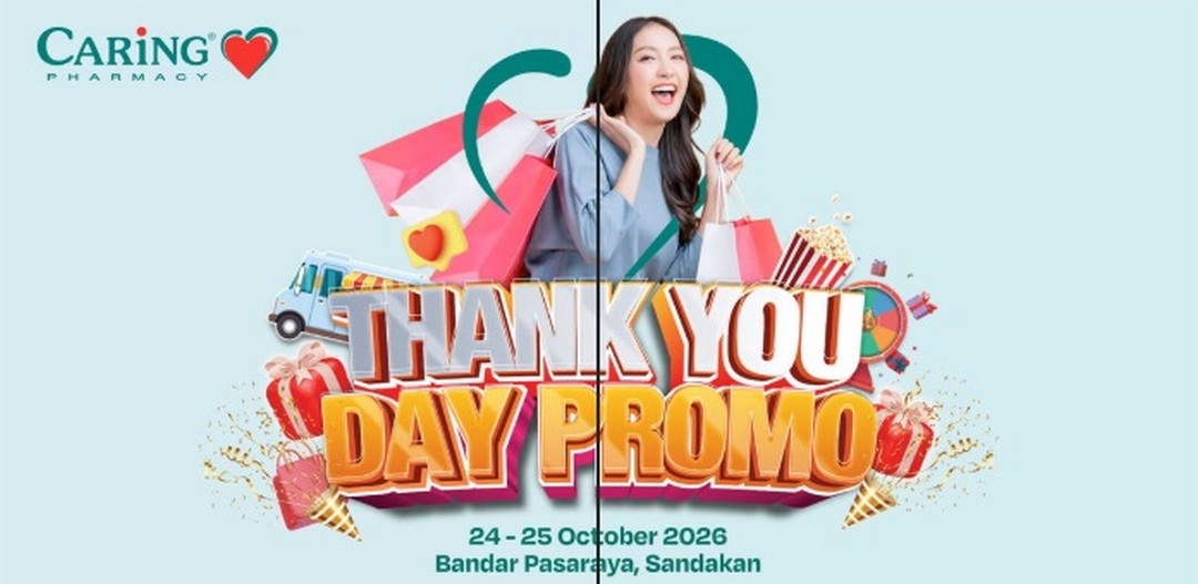 CARiNG-PHARMACY-Thank-You-Day-Promotion 24–25 October 2026: CARiNG PHARMACY Thank You Day Promotion in Sandakan, Sabah – Spin & Win, Double Caring Points, Free Gifts, Ice Cream and Health Checks