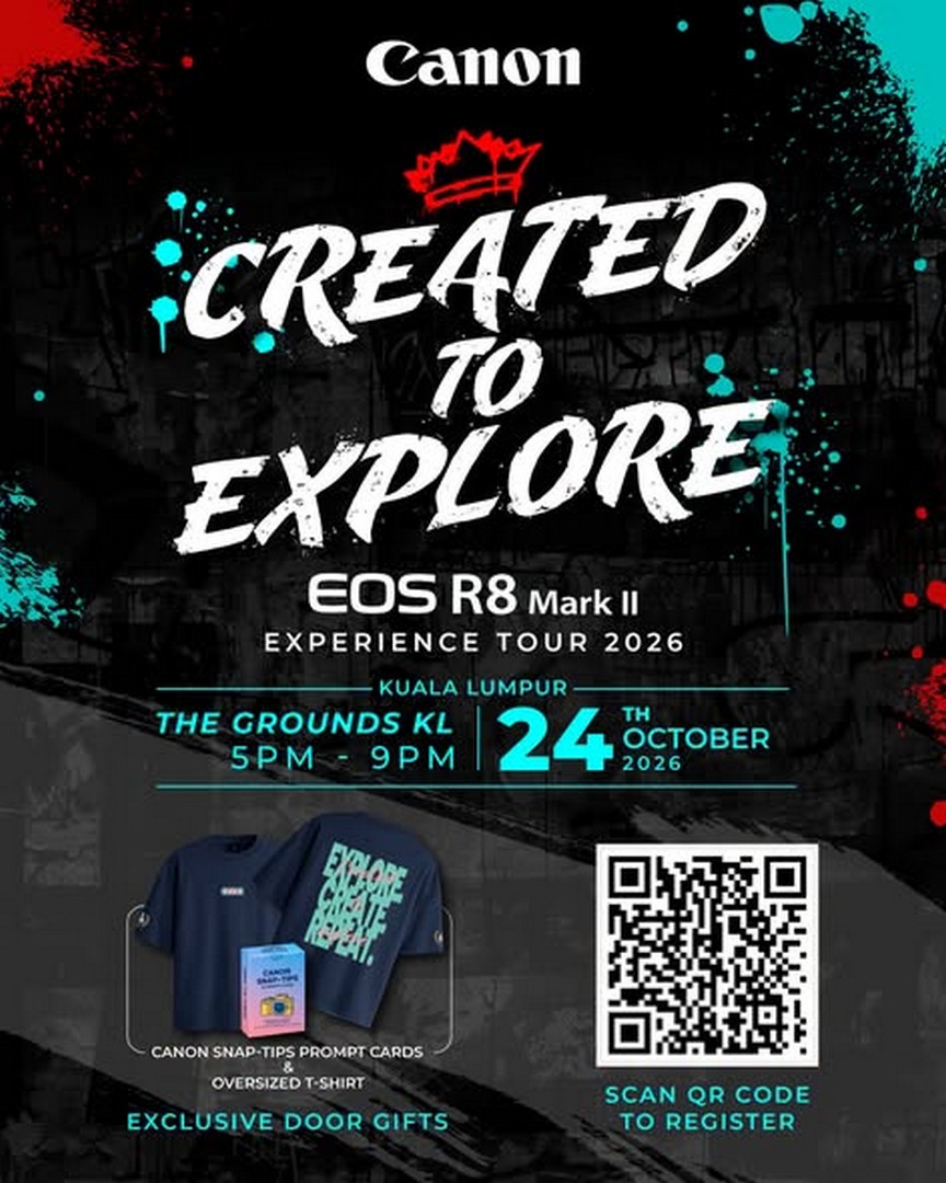 Canon-Malaysia-EOS-R8-Mark-II-Experience-Tour-Kuala-Lumpur 24 October 2026: Canon Malaysia: EOS R8 Mark II Experience Tour Kuala Lumpur – Free Photography Experience, Sharing Sessions, Exclusive Door Gifts and Complimentary Camera & Lens Cleaning at The Grounds KL, 5pm–9pm