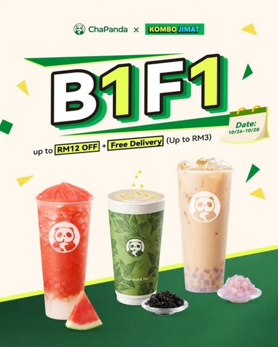26–28 October 2026: ChaPanda Malaysia Buy 1 Free 1 Promotion on Grab ...