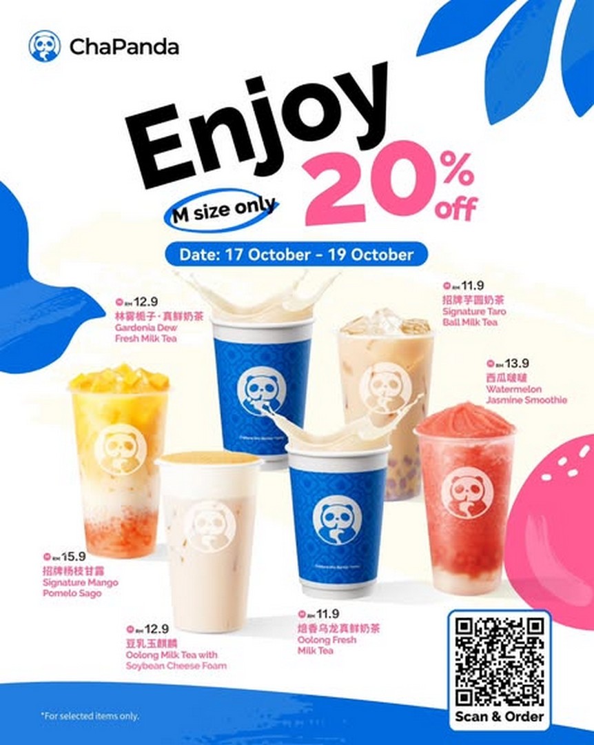 ChaPanda-Malaysia-New-Menara-UOA-Bangsar-Outlet-Soft-Opening-Promotion-2 17–19 October 2026: ChaPanda Malaysia: New Menara UOA Bangsar Outlet Soft Opening Promotion with 20% OFF Selected Medium Drinks and Buy 1 Get 1 FREE Voucher