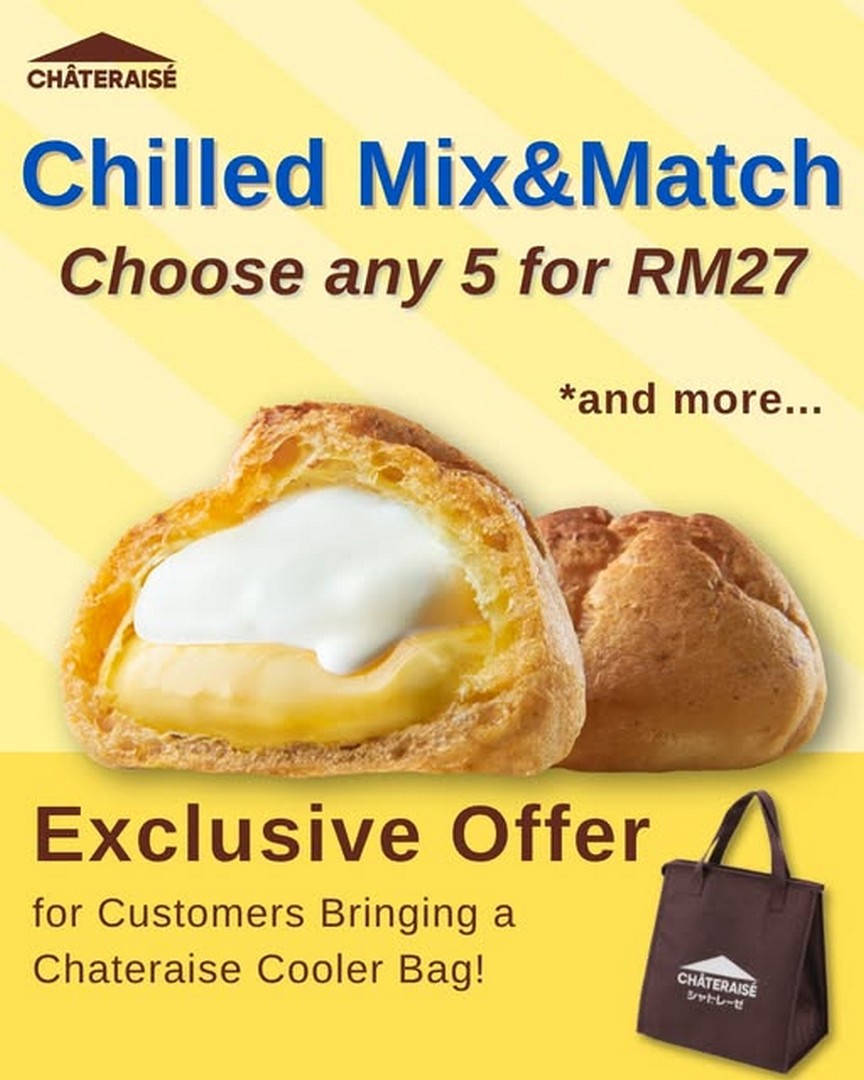 Chateraise-Malaysia-October-Special-Promotion 7 October 2026 onwards: Châteraisé Malaysia: October Special Promotion – Pick Any 5 Eligible Chilled Items for RM27 with Your Cooler Bag