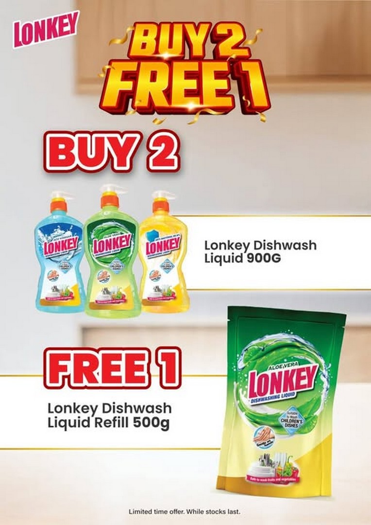 Checkers-Hypermarket-Lonkey-Dishwash-Liquid-Buy-2-Free-1-Promotion 28 October 2026 Onwards: Checkers Hypermarket Lonkey Dishwash Liquid Buy 2 Free 1 Promotion – Get a Free 500g Refill Pack While Stocks Last