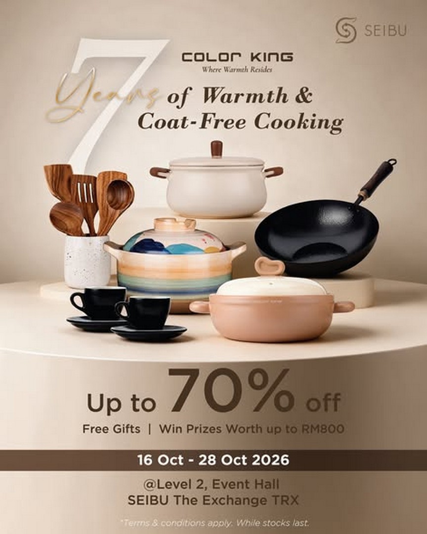 Color-King-7th-Anniversary-Sale-at-SEIBU-The-Exchange-TRX 16–28 October 2026: Color King 7th Anniversary Sale at SEIBU The Exchange TRX – Up to 70% Off Selected Kitchen Items and a Chance to Win RM800 Cash