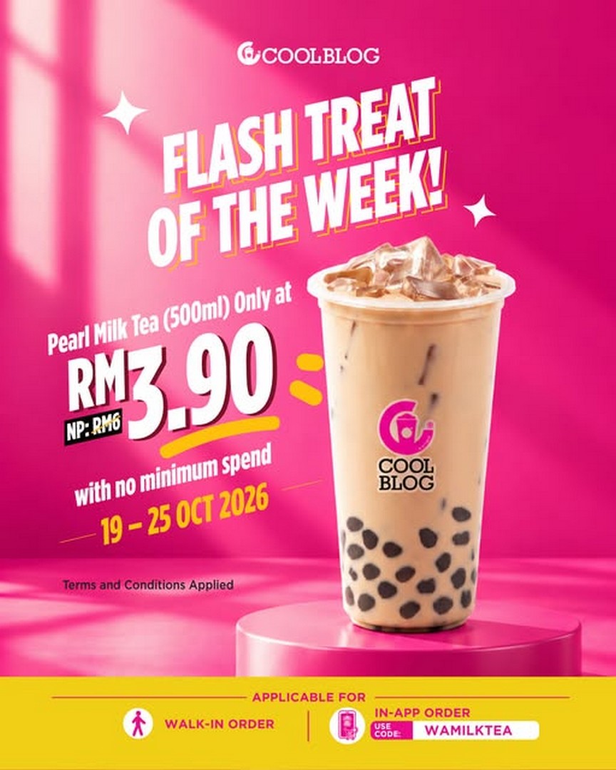 Coolblog-Malaysia-Flash-Treat-of-the-Week-Promotion 19-25 October 2026: Coolblog Malaysia Flash Treat of the Week Promotion – 500ml Drinks from RM3.90 and 700ml Drinks from RM5.40, Available In-Store and via the Coolblog App