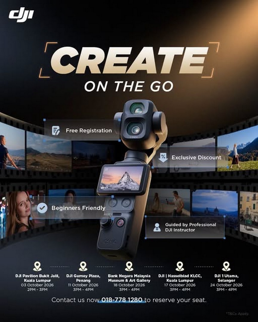 DJI-Malaysia-Create-On-The-Go-Workshop-Promotion 3-24 October 2026: DJI Malaysia: Create On The Go Workshop Promotion with Free Registration, Exclusive Discounts and Hands-On Content Creation Sessions at Selected Locations