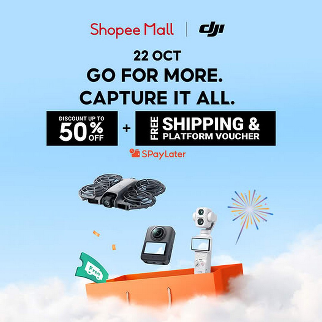 DJI-Malaysia-Super-Brand-Day-on-Shopee-Mall 22 October 2026: DJI Malaysia Super Brand Day on Shopee Mall – Enjoy Up to 50% OFF, Free Shipping, Extra Vouchers and 12-Month Instalments